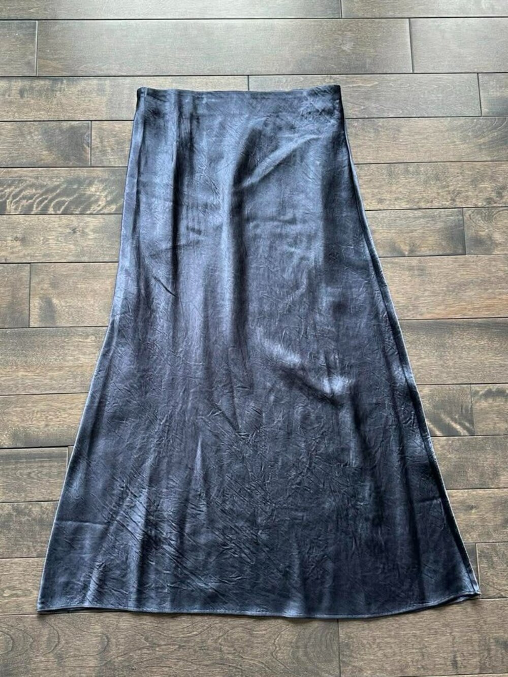 Aritzia Satin Midi Skirt in Deep Navy
